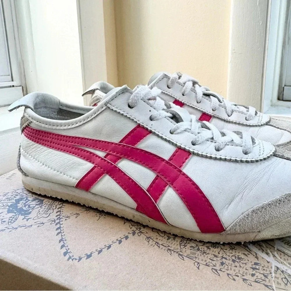 Onitsuka Tiger Mexico 66 ASICS Sneaker Shoes in White Pink Womens 8 - Picture 3 of 10